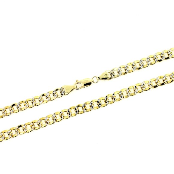 Real 10K Yellow Gold 5.5mm Diamond Cut Cuban Link Chain Necklace 18" inch - Picture 3 of 6